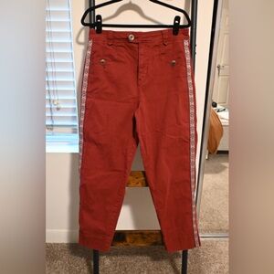 Anthropologie maroon Pants with Side Stripe